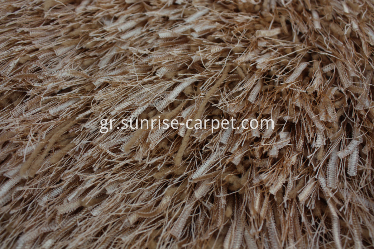 polyester shaggy with strip and elistic yarn 